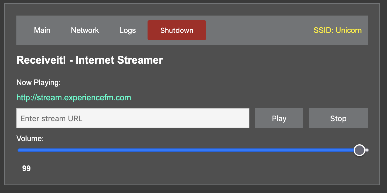 Receiveit! Dashboard UI
